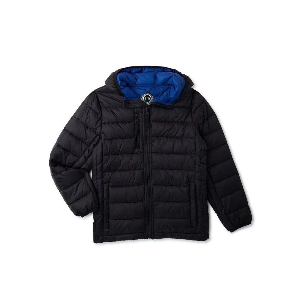Urban Republic Little Boys Packable Nylon Quilted Puffer Zip Up Hooded Jacket M